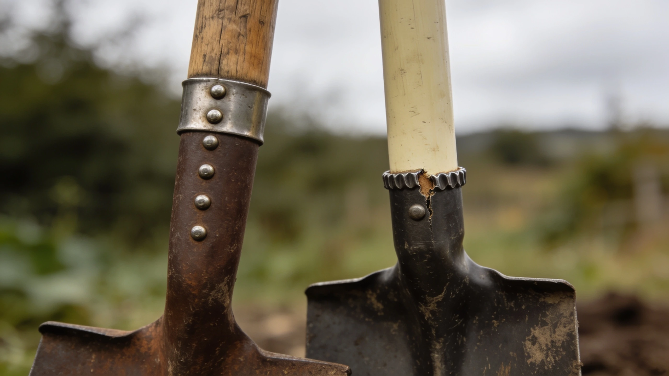 The spade socket, where tools usually fail Deep spade socket swallowing several inches of shaft beside a shallow crimped one