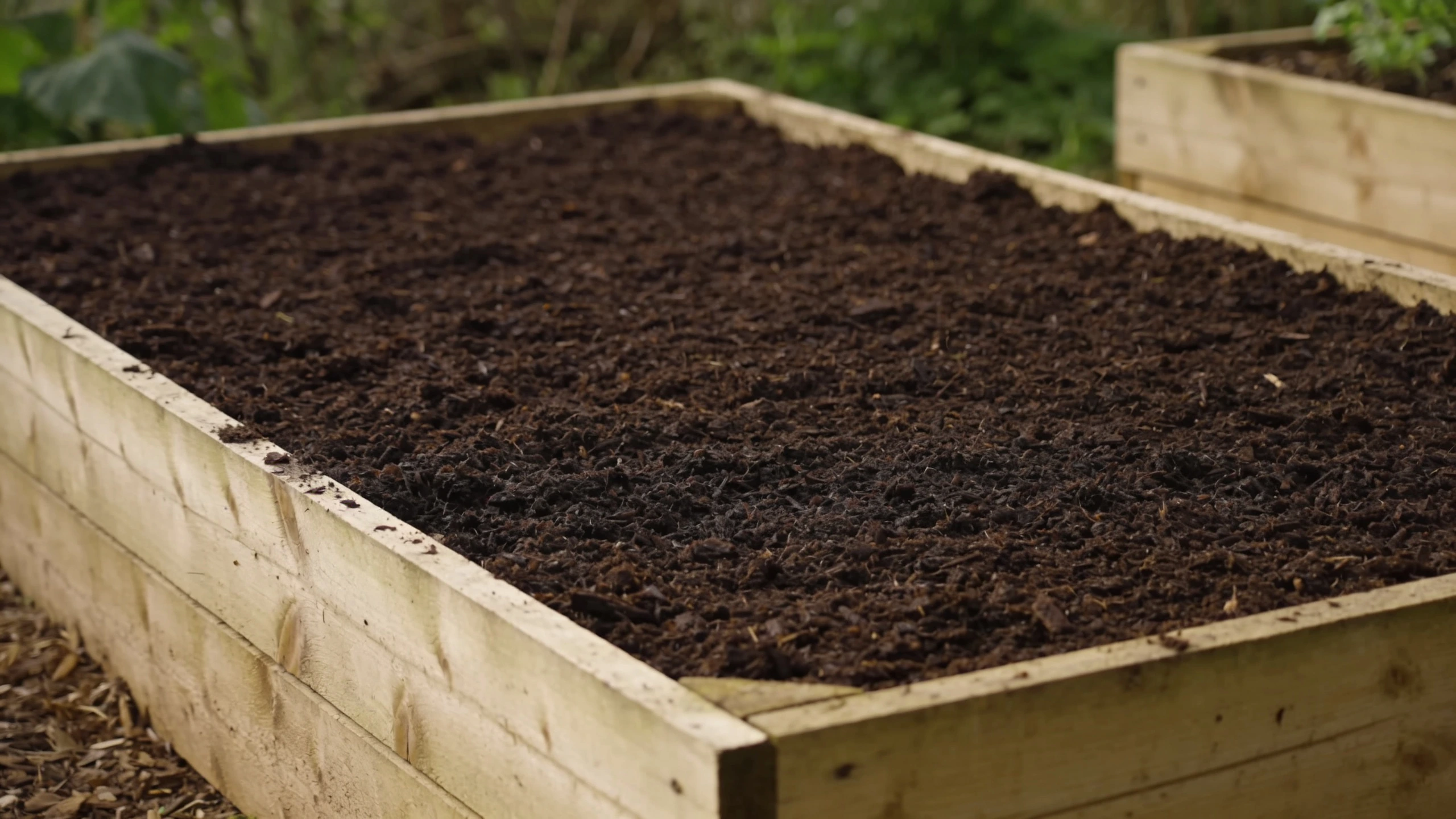Finished, with a compost layer you can plant straight into Completed sheet mulch bed topped with a deep even layer of dark compost ready for planting