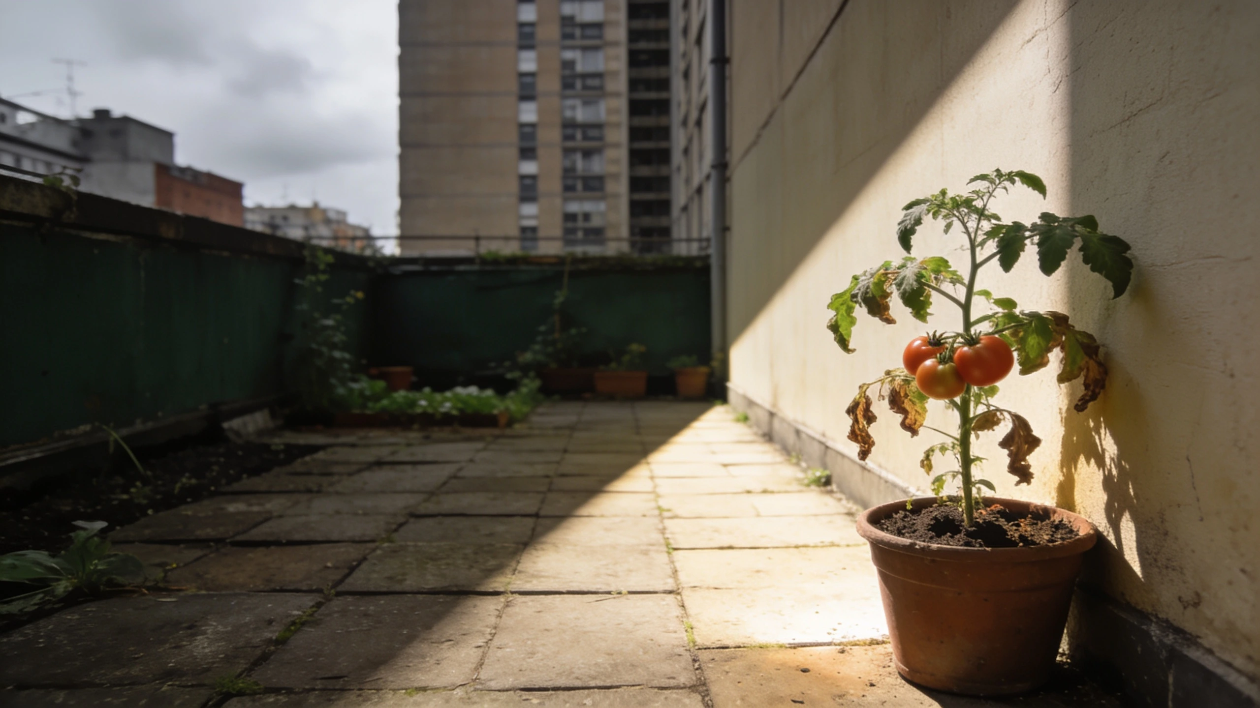 Measuring sun hours in a city courtyard Narrow city courtyard with a hard shadow line from a building across the paving